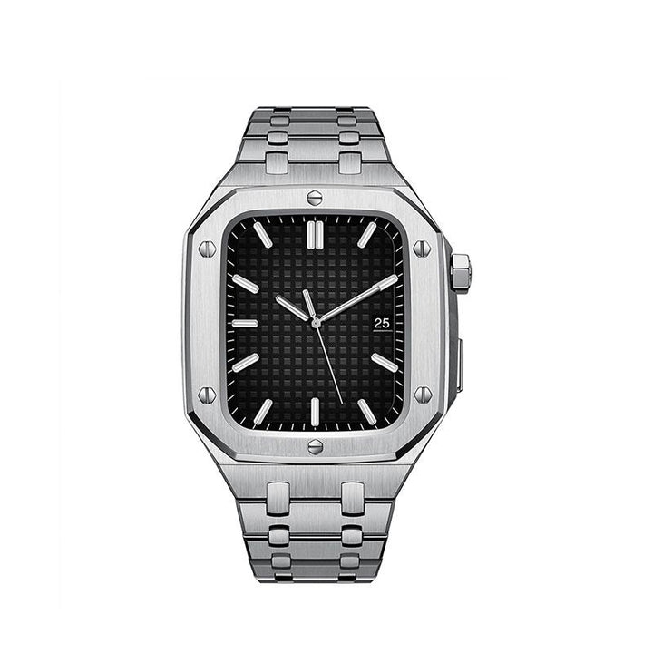 CALORA_ Hublis - S7821z Roestvrijstalen Band en Behuizing Retrofitset voor Apple Watch