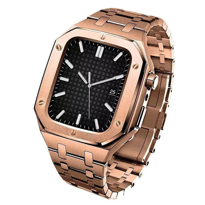 CALORA_ Hublis - S7821z Roestvrijstalen Band en Behuizing Retrofitset voor Apple Watch