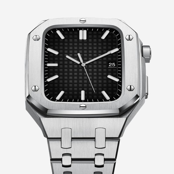 CALORA_ Hublis - S7821z Roestvrijstalen Band en Behuizing Retrofitset voor Apple Watch
