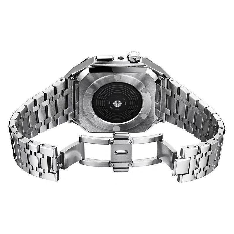 CALORA_ Hublis - S7821z Roestvrijstalen Band en Behuizing Retrofitset voor Apple Watch