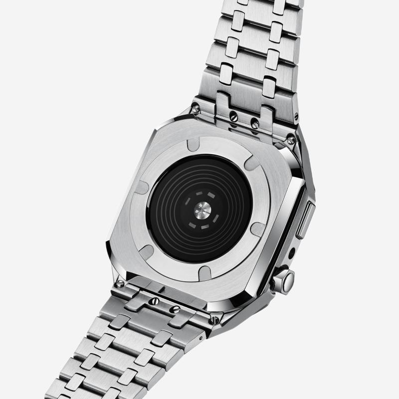 CALORA_ Hublis - S7821z Roestvrijstalen Band en Behuizing Retrofitset voor Apple Watch