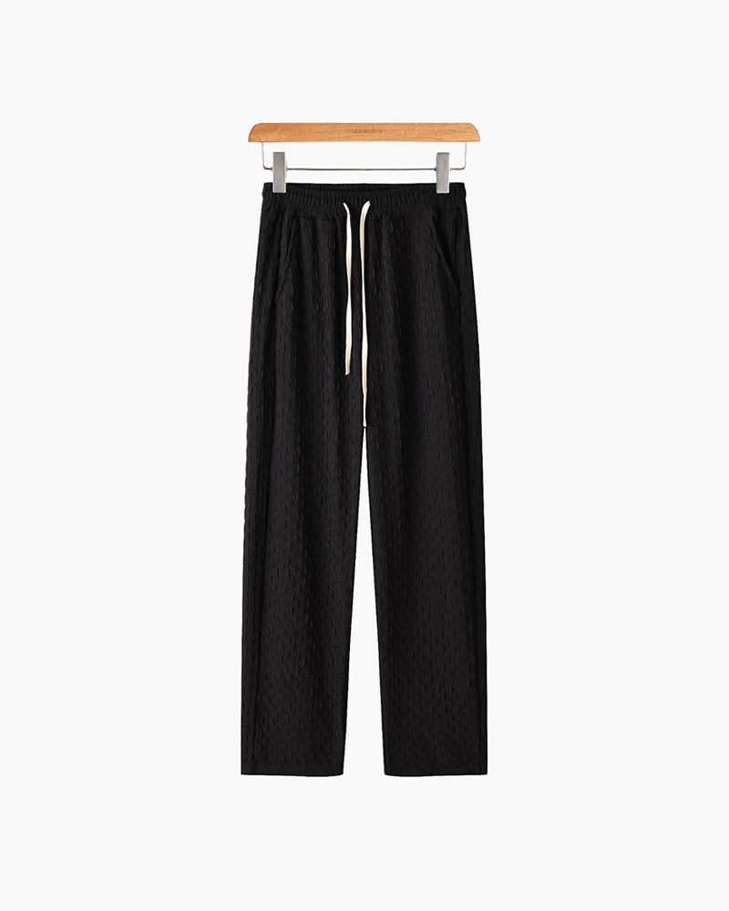 CALORA_ Jacquard Herenbroek Van Katoenmix Oversized Comfort
