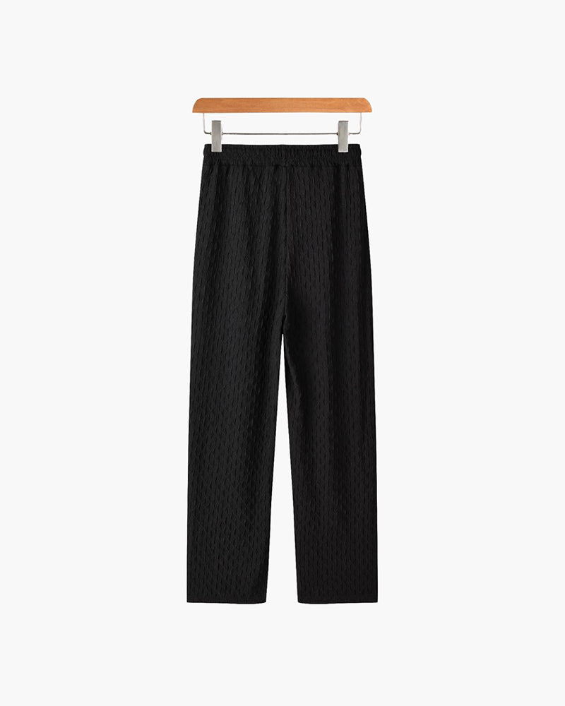 CALORA_ Jacquard Herenbroek Van Katoenmix Oversized Comfort