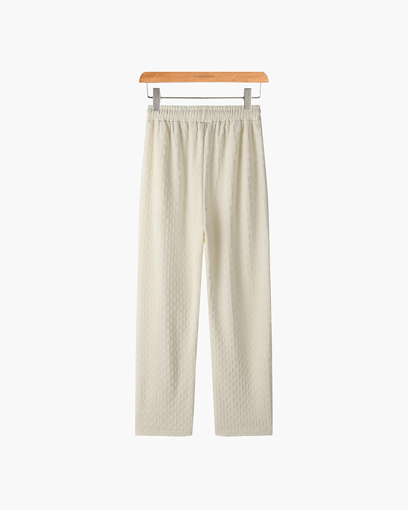 CALORA_ Jacquard Herenbroek Van Katoenmix Oversized Comfort