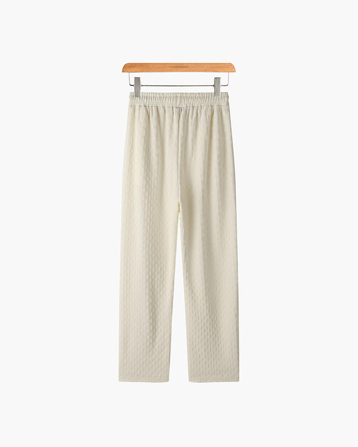 CALORA_ Jacquard Herenbroek Van Katoenmix Oversized Comfort