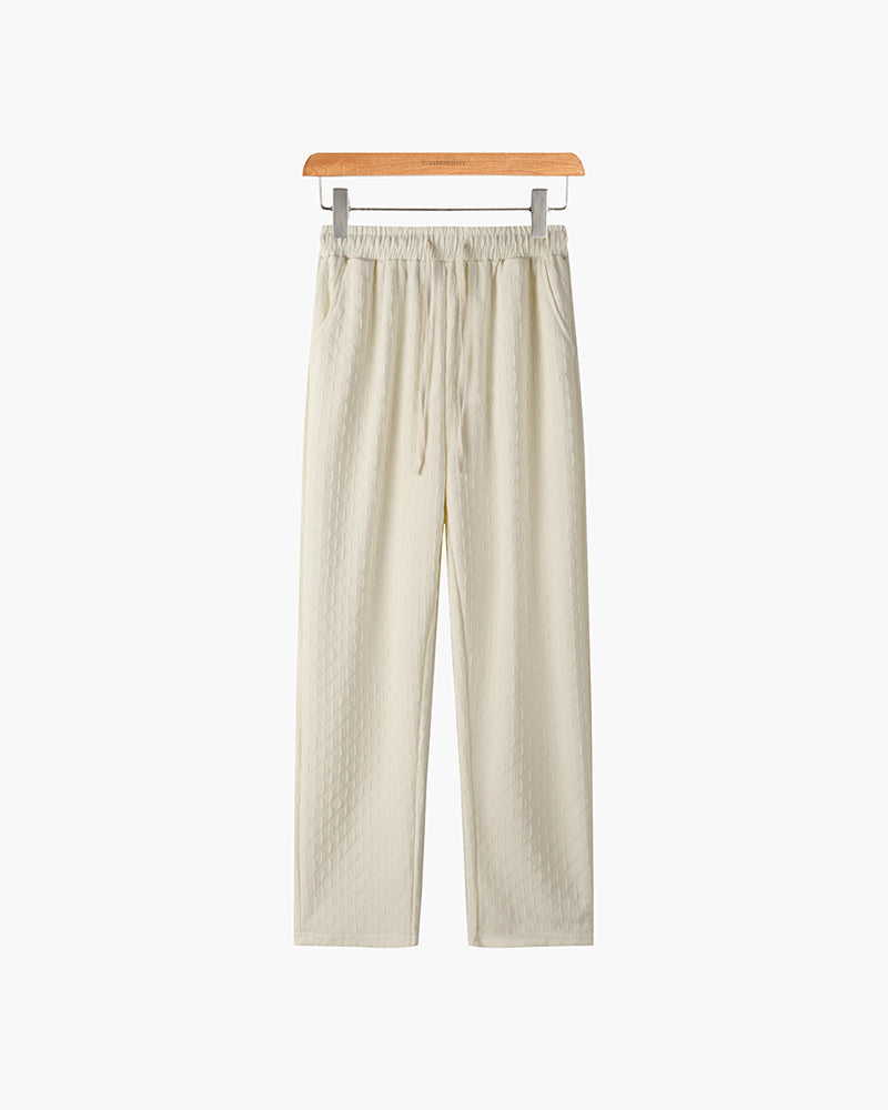 CALORA_ Jacquard Herenbroek Van Katoenmix Oversized Comfort