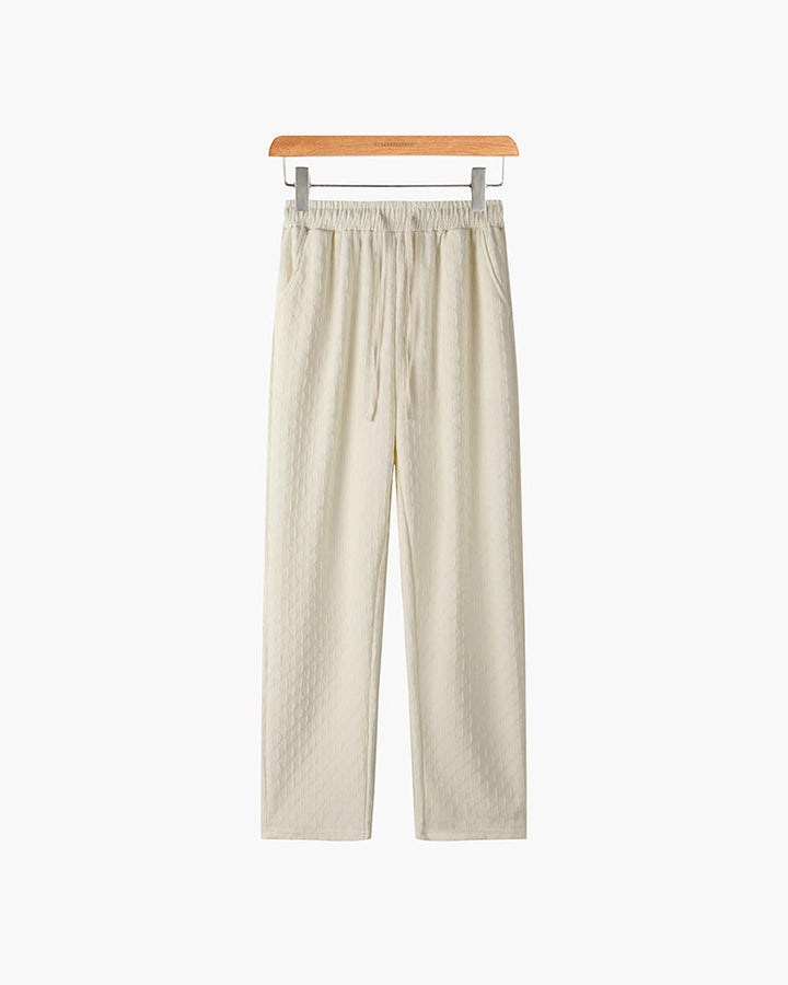CALORA_ Jacquard Herenbroek Van Katoenmix Oversized Comfort