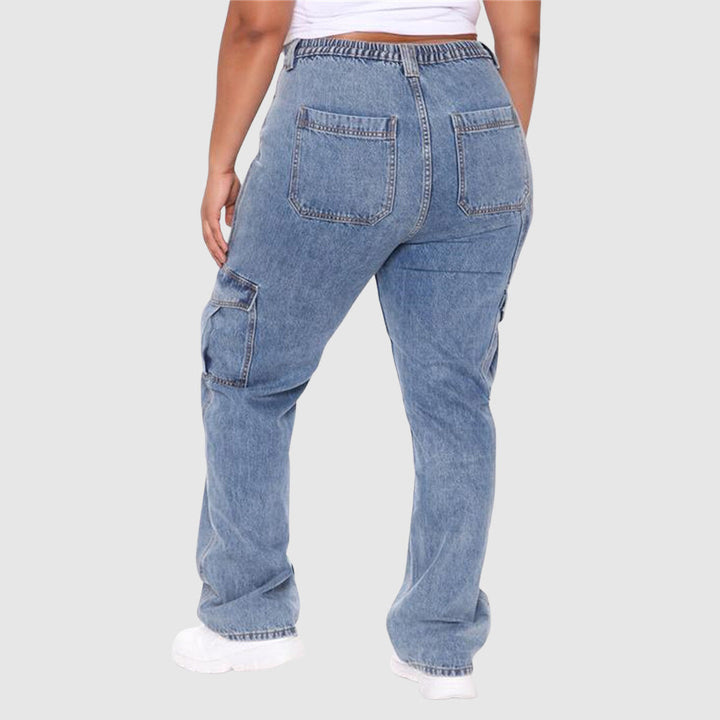 CALORA_ Jeans Elastische Taille Cargobroek