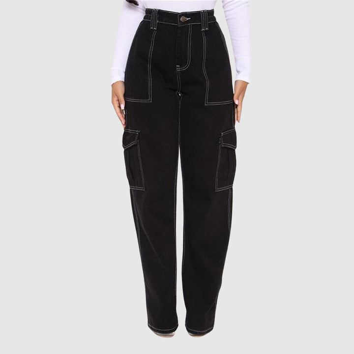 CALORA_ Jeans Elastische Taille Cargobroek