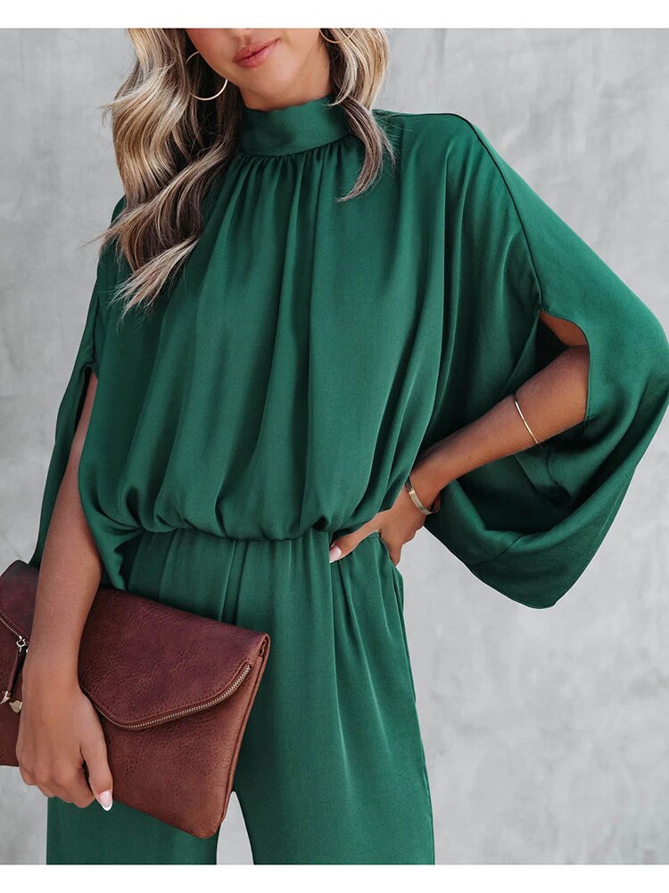 CALORA_ Jolina | Groene jumpsuit
