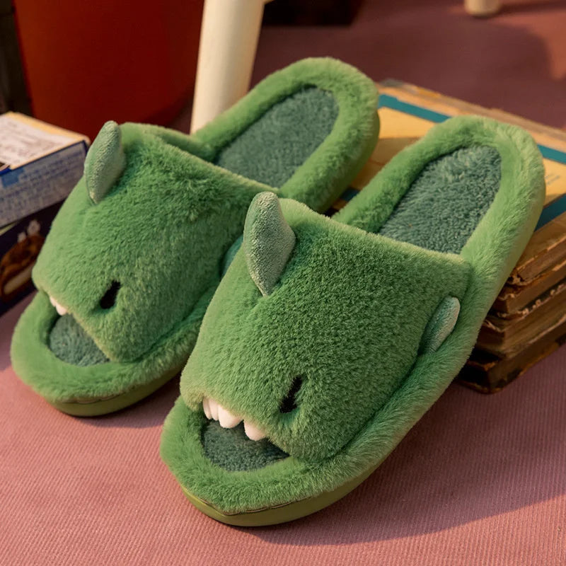 CALORA_ Fluffies | Winter Warme Pantoffels Plush Haai Slippers Dames Kinderen