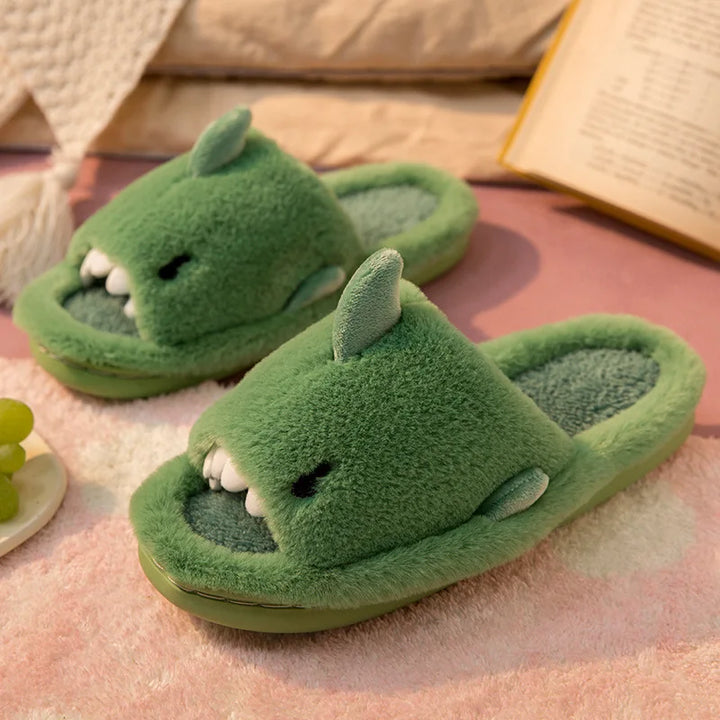 CALORA_ Fluffies | Winter Warme Pantoffels Plush Haai Slippers Dames Kinderen