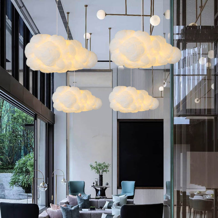 CALORA_ Kiyomi | Tweedelige Moderne Witte Designer Wolk Hanglamp