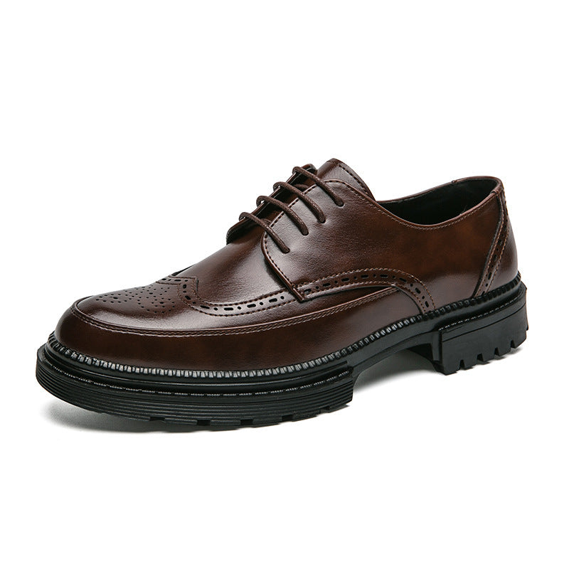 CALORA_ Klassieke Britse Brogue Heren Schoenen – Trendy Leren Casual Stijl