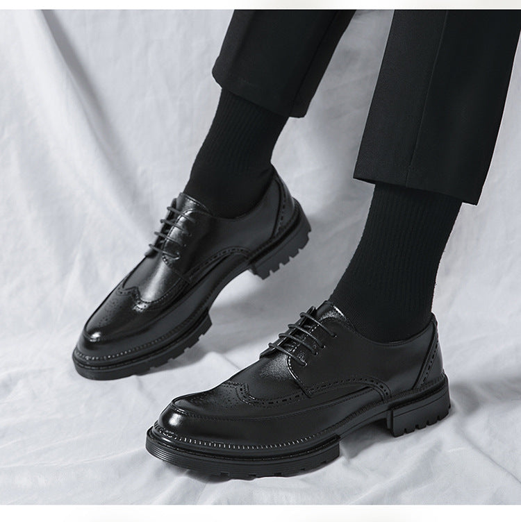 CALORA_ Klassieke Britse Brogue Heren Schoenen – Trendy Leren Casual Stijl