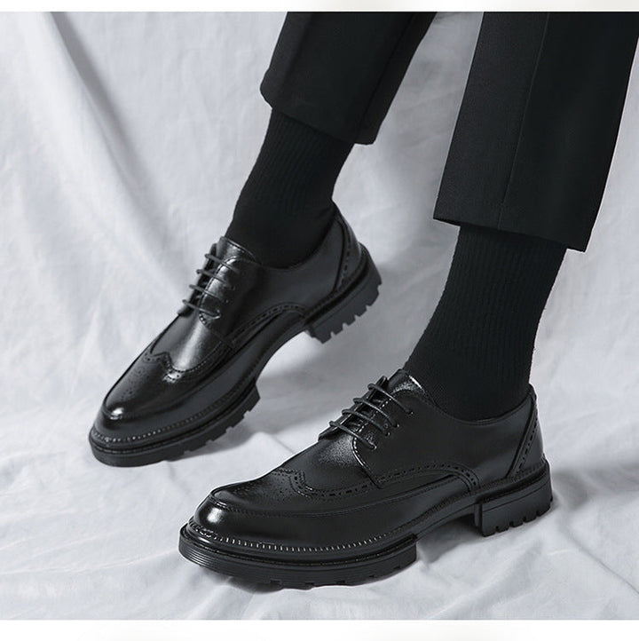 CALORA_ Klassieke Britse Brogue Heren Schoenen – Trendy Leren Casual Stijl