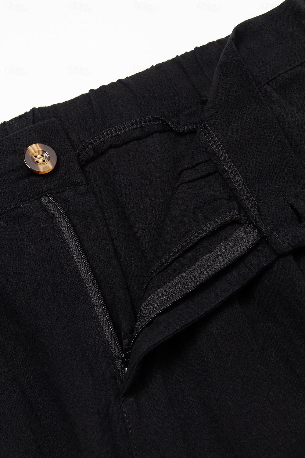 CALORA_ Klassieke Korte Broek van Linnen en Katoen voor Heren