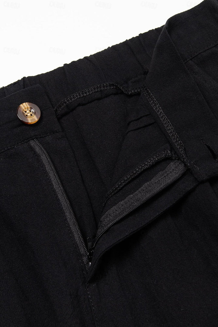 CALORA_ Klassieke Korte Broek van Linnen en Katoen voor Heren