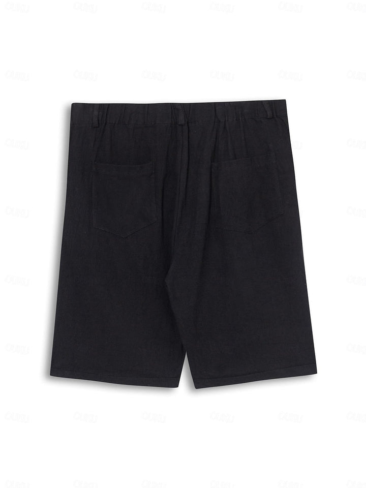 CALORA_ Klassieke Korte Broek van Linnen en Katoen voor Heren