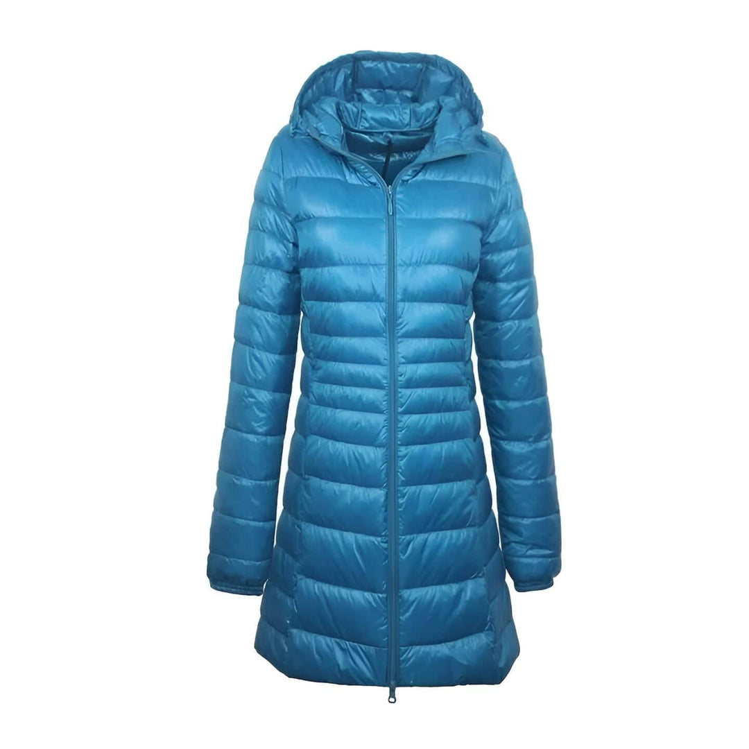 CALORA_ Lange Dames Donsjas met Capuchon