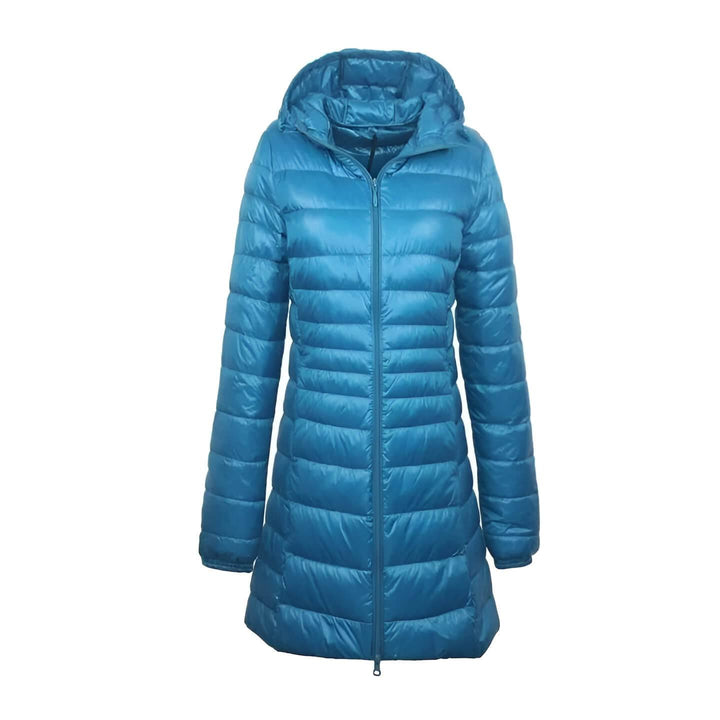 CALORA_ Lange Dames Donsjas met Capuchon