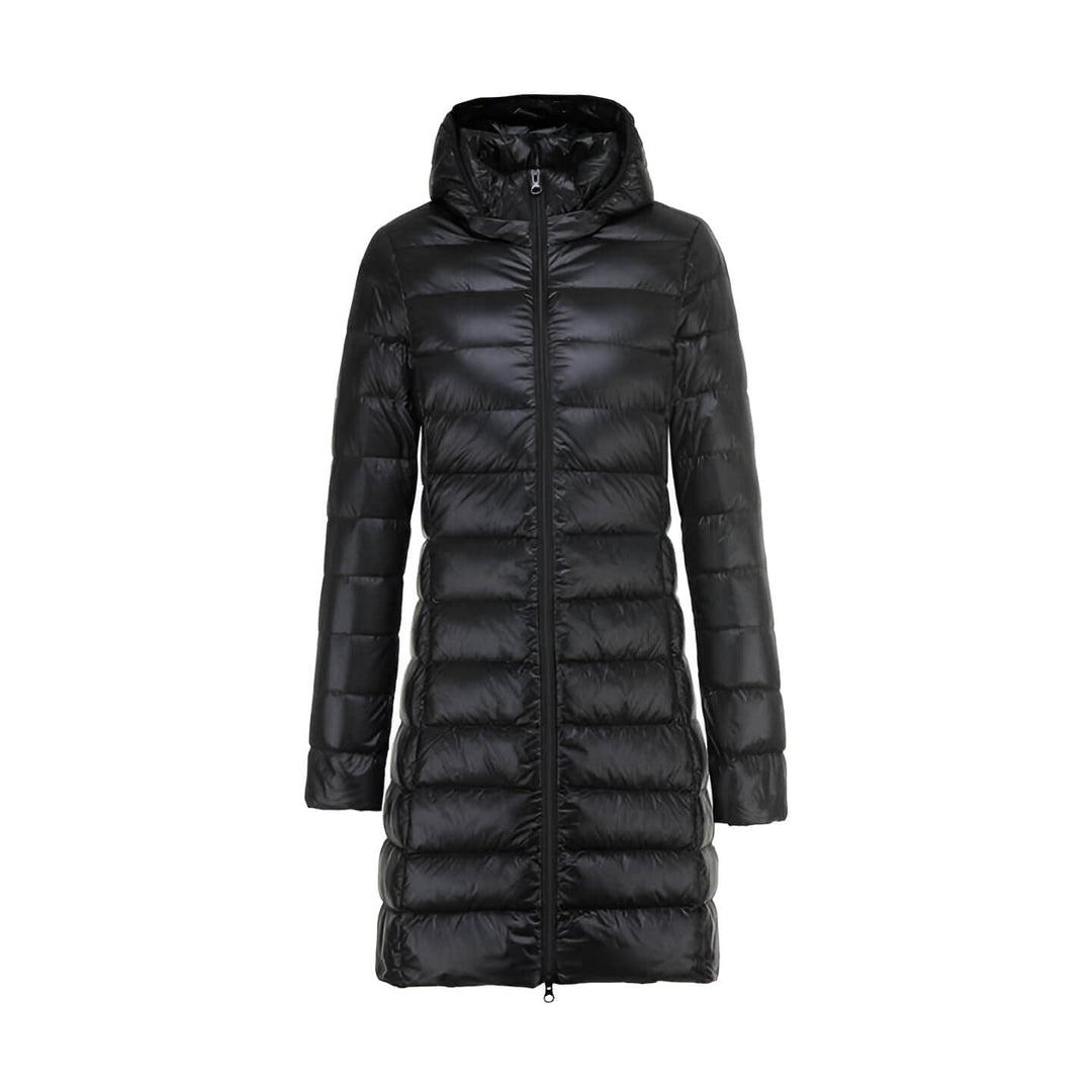 CALORA_ Lange Dames Donsjas met Capuchon