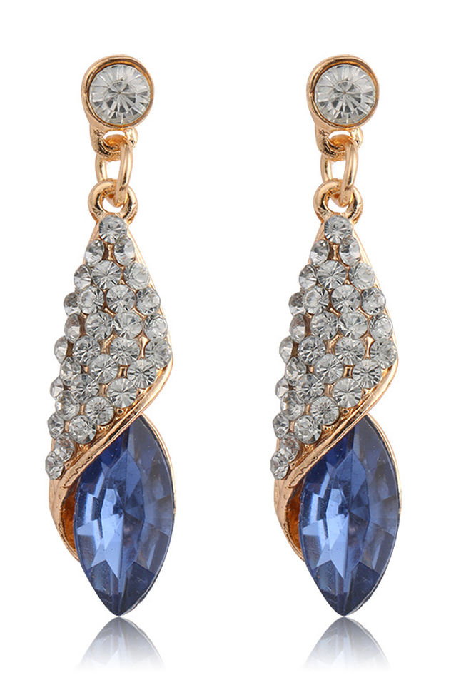 CALORA_ Lange Kristal Dangle Oorbellen