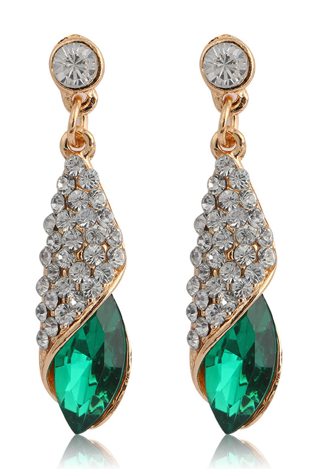 CALORA_ Lange Kristal Dangle Oorbellen
