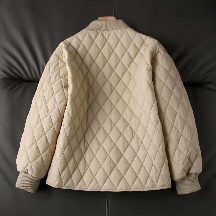 CALORA_ Lennie | Dames bomberjack met diamantpatroon