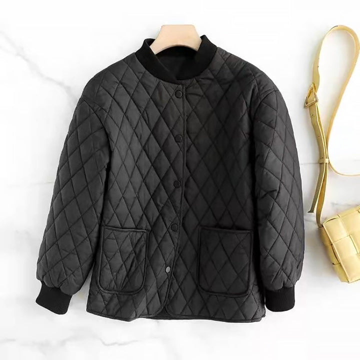 CALORA_ Lennie | Dames bomberjack met diamantpatroon
