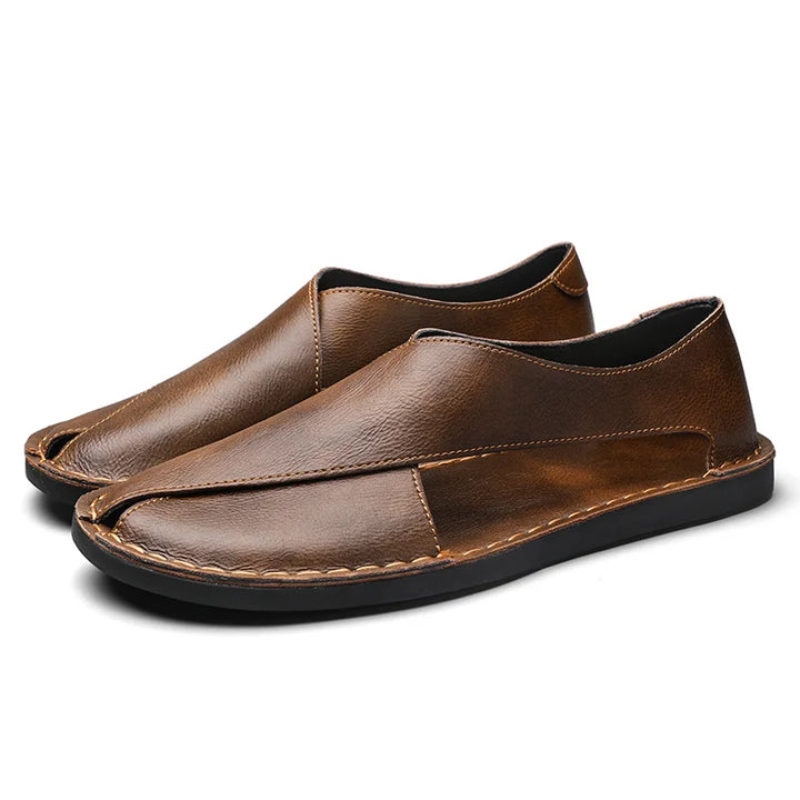 CALORA_ Leren Crossover Sandalen voor Casual en Elegante Zomerlook