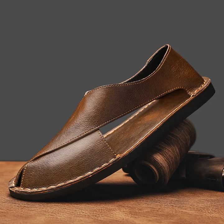 CALORA_ Leren Crossover Sandalen voor Casual en Elegante Zomerlook
