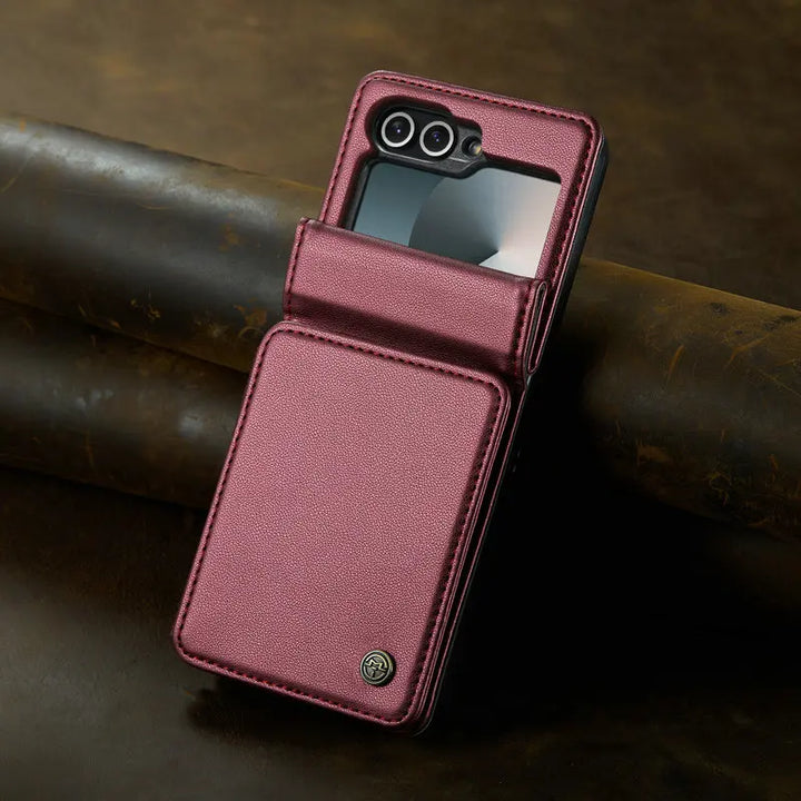 CALORA_ Leren Portemonnee met Kaarthouder voor Samsung Galaxy Z Flip 6