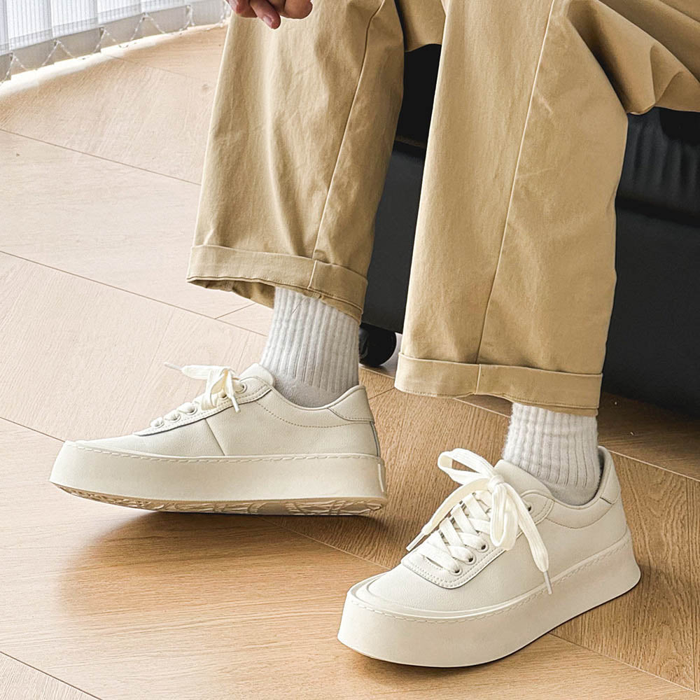 CALORA_ Leren Witte Sneakers voor heren