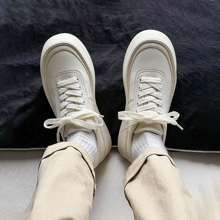 CALORA_ Leren Witte Sneakers voor heren