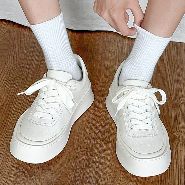 CALORA_ Leren Witte Sneakers voor heren