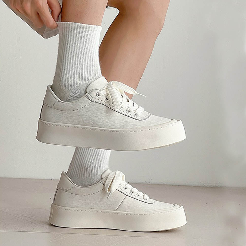 CALORA_ Leren Witte Sneakers voor heren