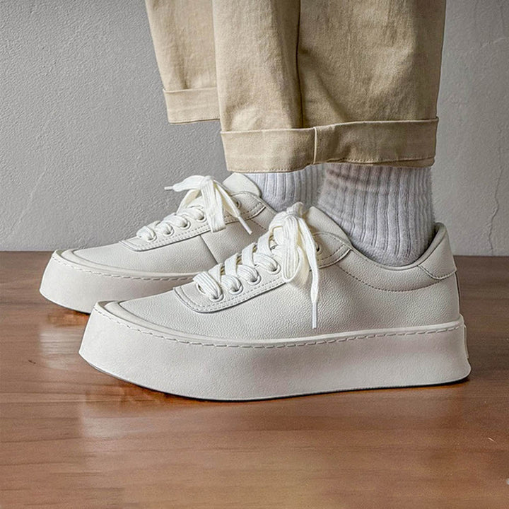 CALORA_ Leren Witte Sneakers voor heren