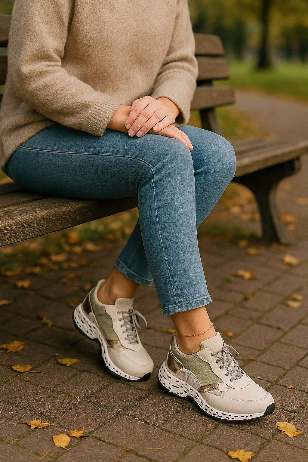 CALORA_ Lichte Sneakers voor Dames met Ondersteuning en Comfort