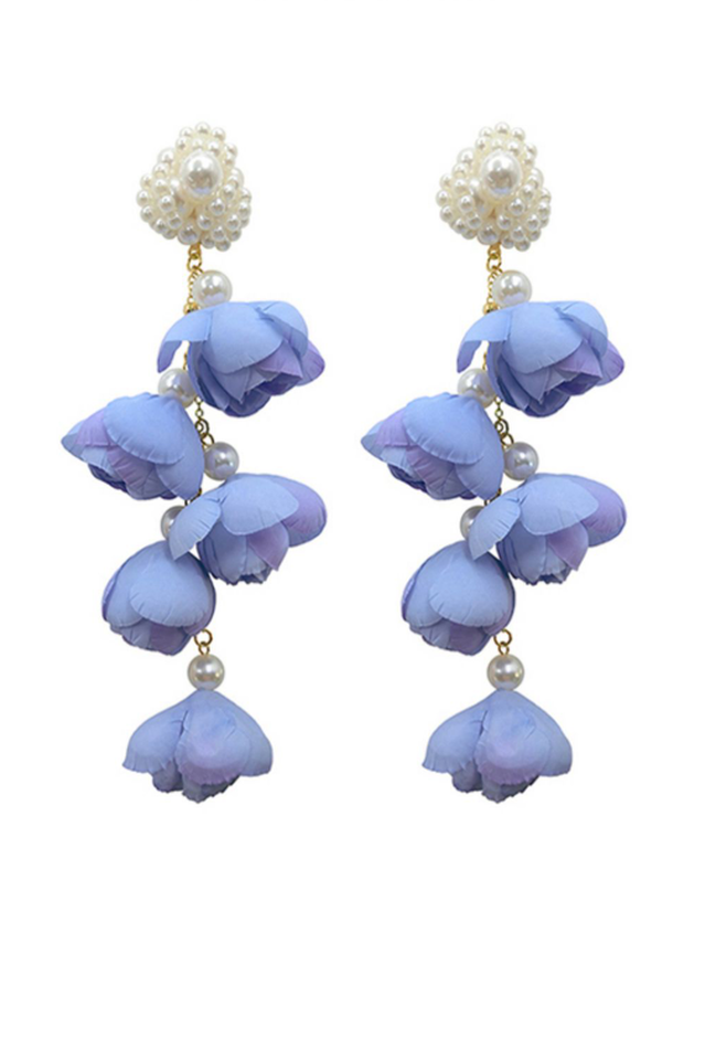 CALORA_ Lina | Elegante Bloemvormige Druppel Oorbellen