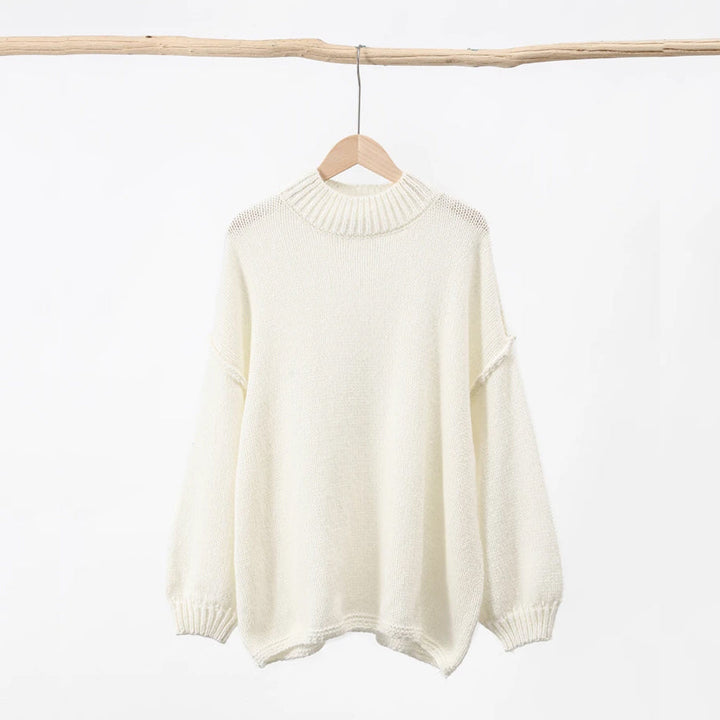 CALORA_ Losse Oversized ronde hals gebreide trui