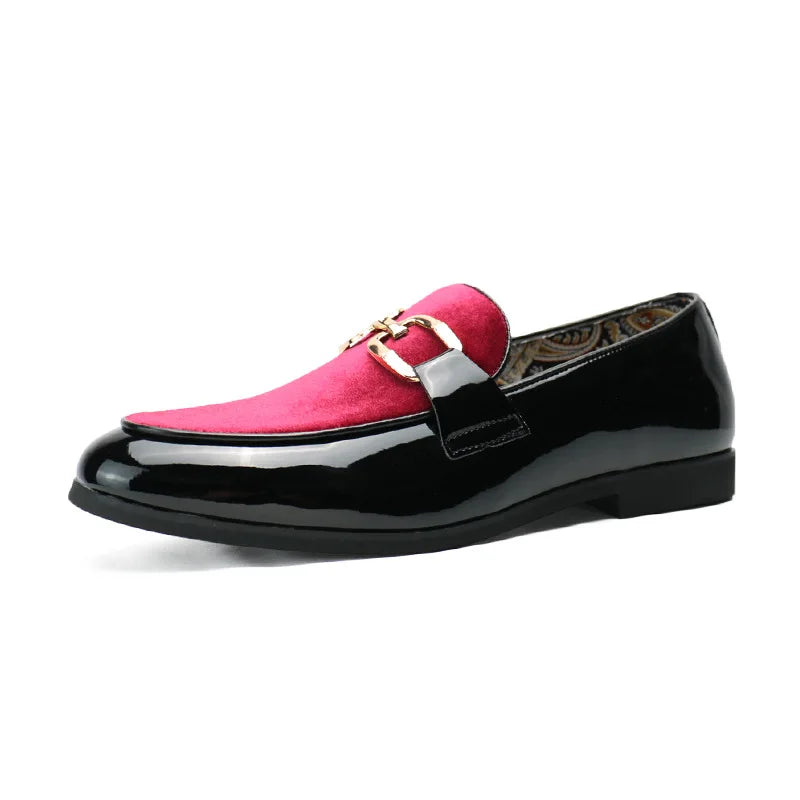 CALORA_ Luca | Glanzende leren lak loafers slip-on