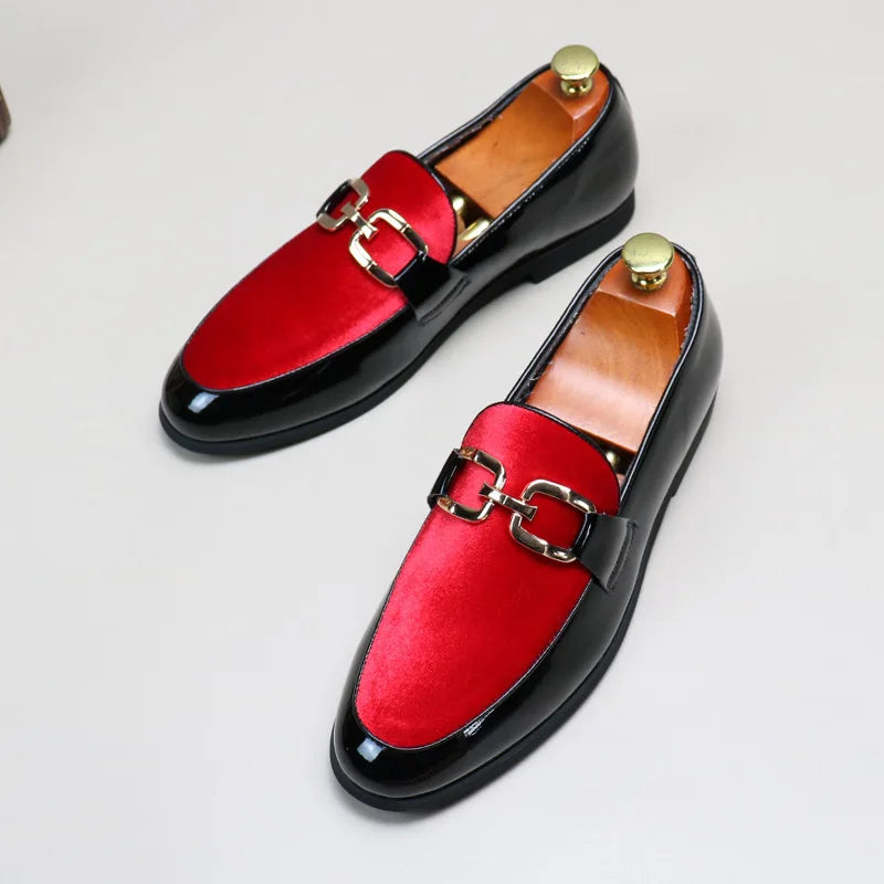 CALORA_ Luca | Glanzende leren lak loafers slip-on