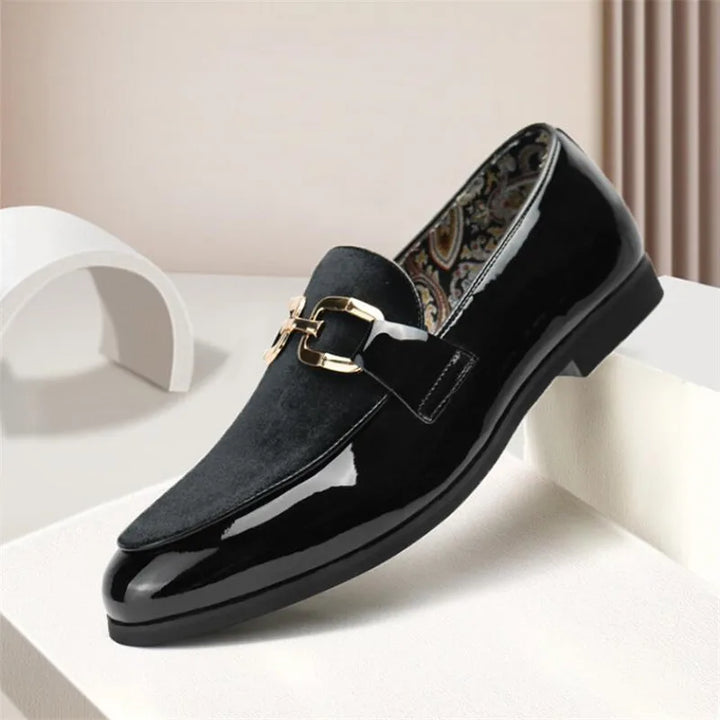 CALORA_ Luca | Glanzende leren lak loafers slip-on