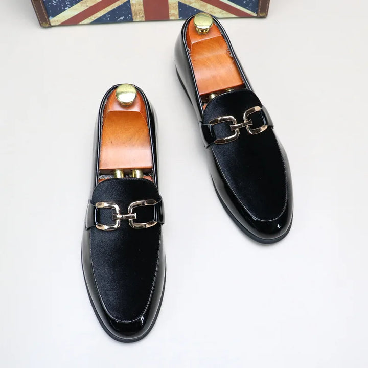 CALORA_ Luca | Glanzende leren lak loafers slip-on