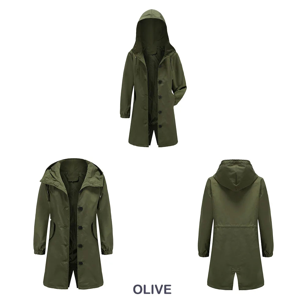 CALORA_ Luce | Trenchcoat met Capuchon en knopen