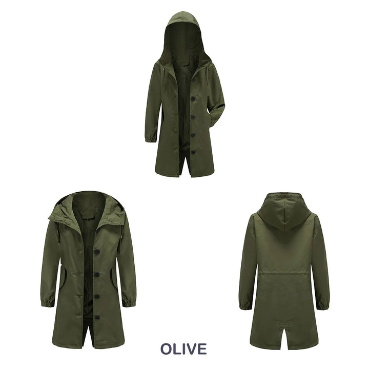 CALORA_ Luce | Trenchcoat met Capuchon en knopen