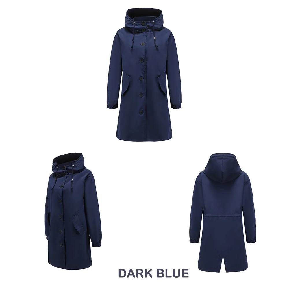 CALORA_ Luce | Trenchcoat met Capuchon en knopen