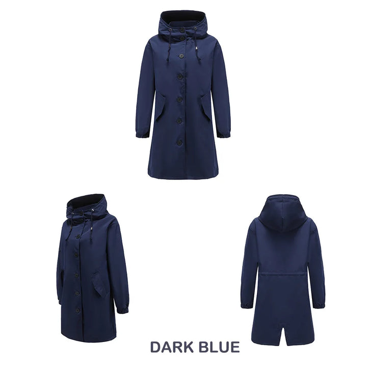 CALORA_ Luce | Trenchcoat met Capuchon en knopen