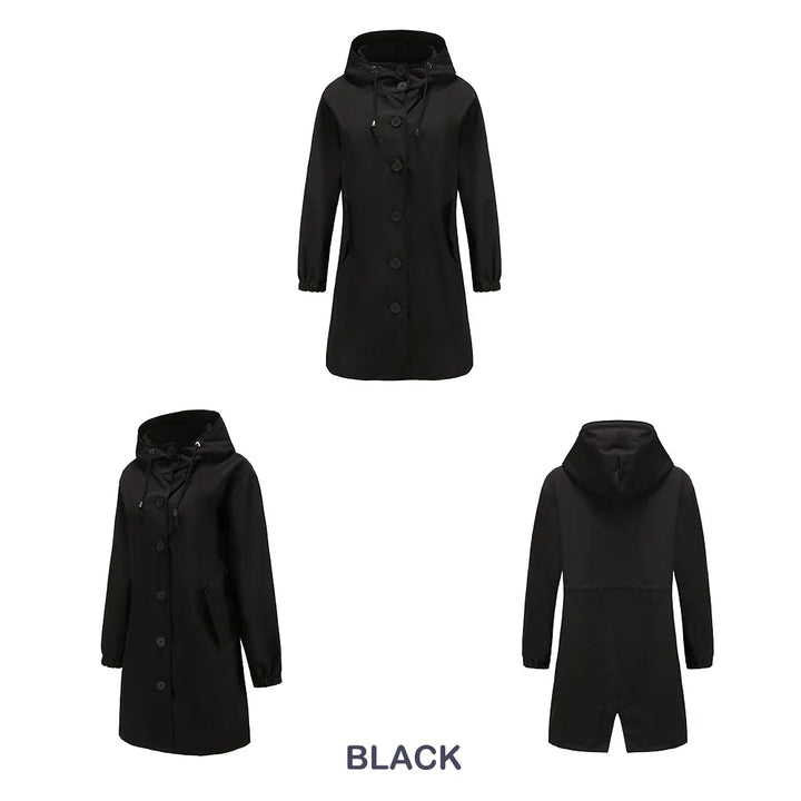 CALORA_ Luce | Trenchcoat met Capuchon en knopen